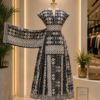 Two Steps Fitted Designer Gown. Made with Quality Akwete Fabric