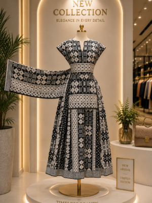 Two Steps Fitted Designer Gown. Made with Quality Akwete Fabric