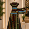 A Two Steps fitted Dress. Made with Quality Akwete Fabric