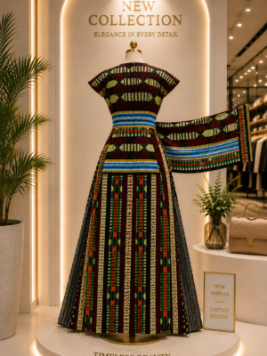 A Two Steps fitted Dress. Made with Quality Akwete Fabric